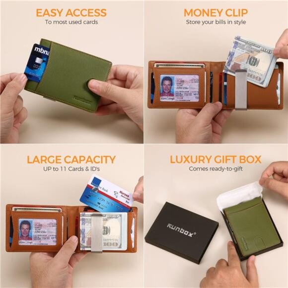 New Slim Novelty Wallets for Men RFID Blocking 11 Card Holder Minimalist - Picture 2 of 8